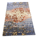 Tanner 2 Indo Tibetan Red Blue Cream Modern Abstract High-Low Rug