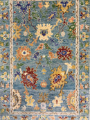 Tara 4x6 Lt. Blue Hand Knotted Oushak | Banana Manor Rug Company