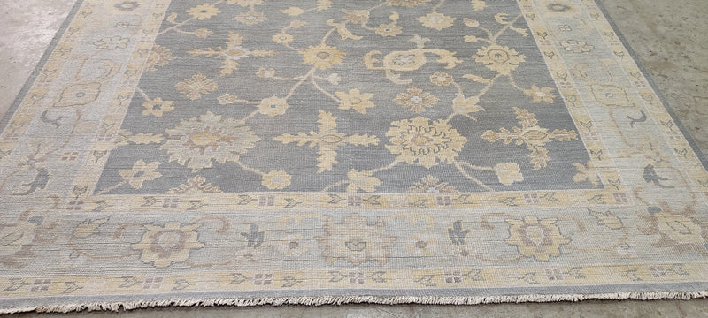 Tatyana Miron Grey and Light Grey Hand-Knotted Oushak Rug 8x10 | Banana Manor Rug Company