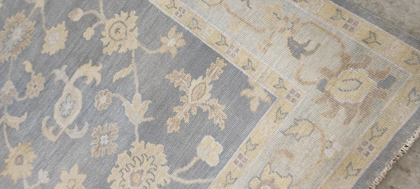 Tatyana Miron Grey and Light Grey Hand-Knotted Oushak Rug 8x10 | Banana Manor Rug Company