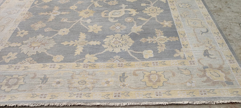 Tatyana Miron Grey and Light Grey Hand-Knotted Oushak Rug 8x10 | Banana Manor Rug Company