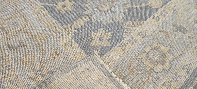 Tatyana Miron Grey and Light Grey Hand-Knotted Oushak Rug 8x10 | Banana Manor Rug Company