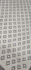 Temuera Morrison Hand-Knotted Modern Ivory and Grey Diamond 8.3X10.0 | Banana Manor Rug Company