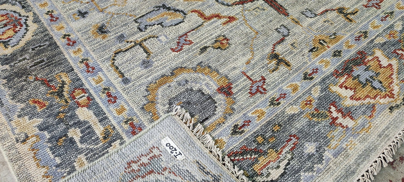 Teresa Reissig Tan and Grey Hand-Knotted Oushak Rug 6.3x9 | Banana Manor Rug Company