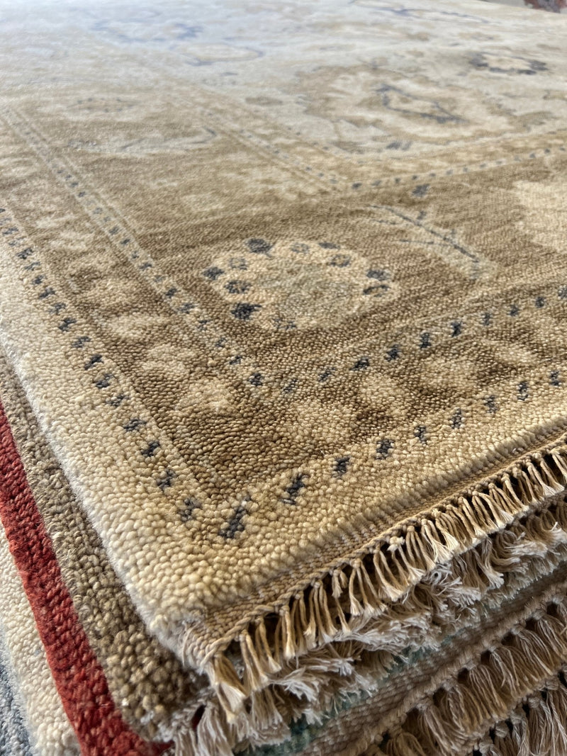 Tessa 9x12 Hand-Knotted Light Grey and Brown Oushak Rug | Banana Manor Rug Company