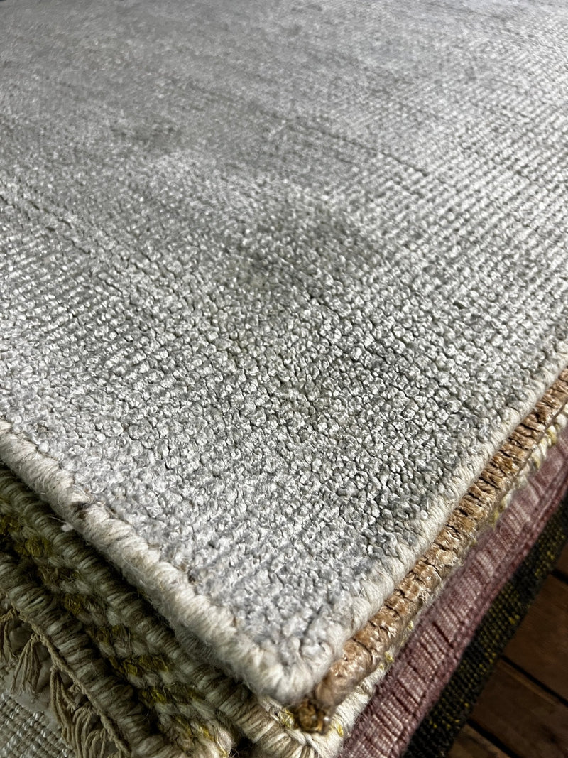 The Candyman 2.9x6.6 Silver Handwoven Runner | Banana Manor Rug Company