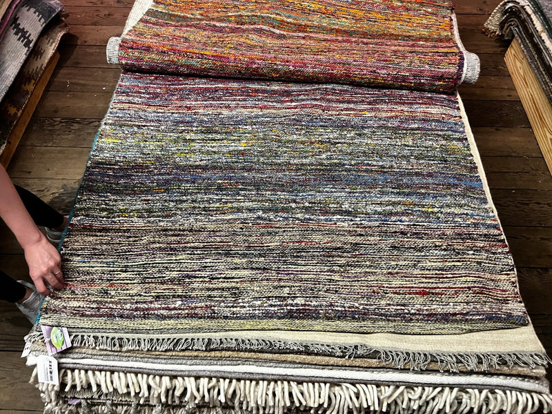 The Colonel James 4x6 Sari Silk Handwoven Durrie Rug (Multiple Colors Available) | Banana Manor Rug Factory Outlet