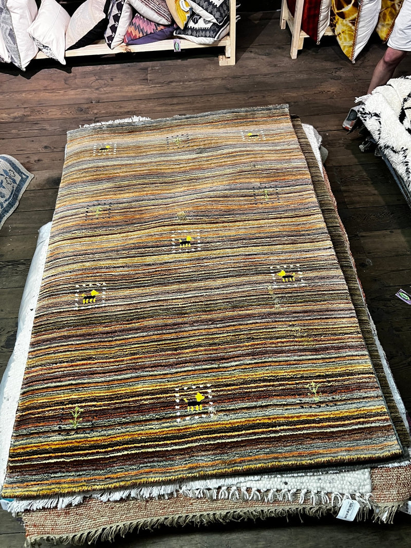 The Continental 4x5.9 Brown Handwoven Rug | Banana Manor Rug Company