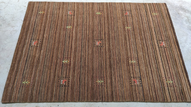 The Continental 4x5.9 Brown Handwoven Rug | Banana Manor Rug Company