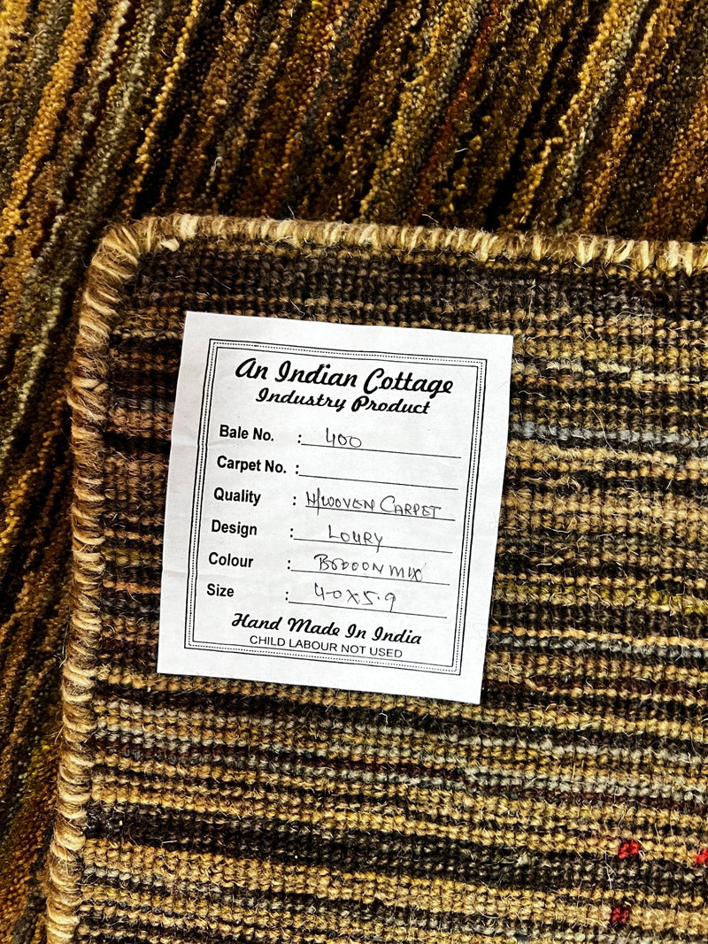 The Continental 4x5.9 Brown Handwoven Rug | Banana Manor Rug Company