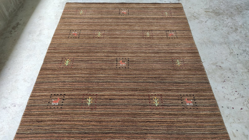 The Continental 4x5.9 Brown Handwoven Rug | Banana Manor Rug Company