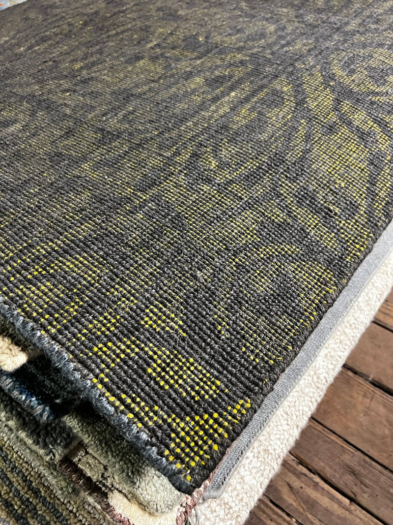 The Dennis System 3x6 Green Jacquard Rug | Banana Manor Rug Company