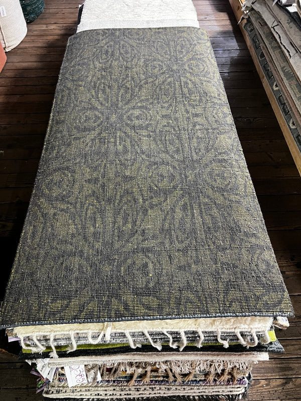 The Dennis System 3x6 Green Jacquard Rug | Banana Manor Rug Factory Outlet