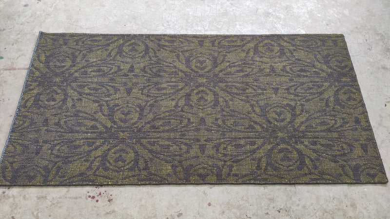 The Dennis System 3x6 Green Jacquard Rug | Banana Manor Rug Company