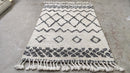 The Dude 4.9x6.9 Handwoven White and Black Moroccan Style Rug | Banana Manor Rug Company