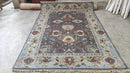 Thea 6x9 Violet and Light Grey Hand-Knotted Oushak Rug | Banana Manor Rug Company