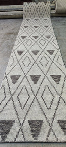 Tiffany McKinzie Beige and Brown Hand-Knotted Runner 2.6x11.9 | Banana Manor Rug Company