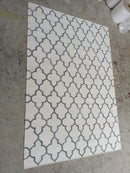 Tilly Ivory and Grey Handwoven Jali Rug (Multiple Sizes) | Banana Manor Rug Company