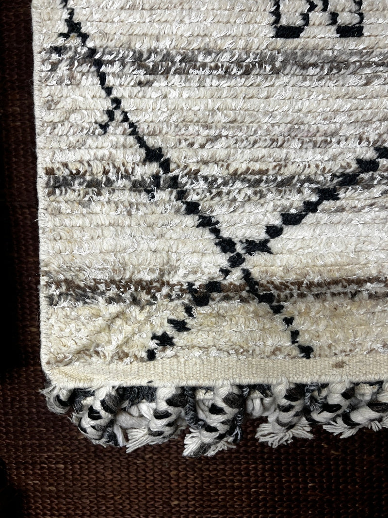 Tim Balme 5.9X8.3 Hand-Knotted Modern Natural and Grey Berber | Banana Manor Rug Factory Outlet