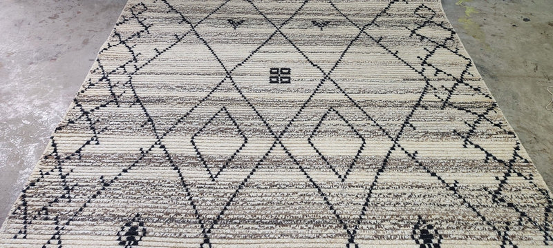 Tim Balme Hand-Knotted Modern Natural and Grey Berber 5.9X8.3 | Banana Manor Rug Company