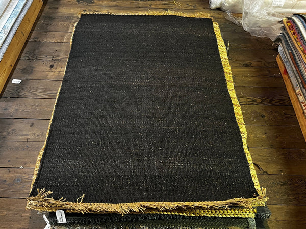 Tim Teal 4.3X6 BLACK NATURAL DURRIE RUG | Banana Manor Rug Company