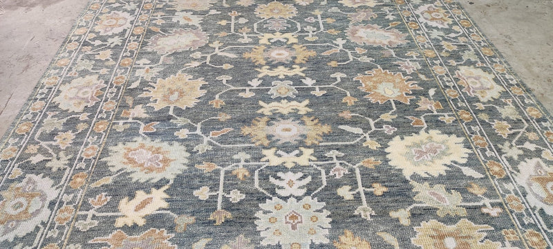 Tina Chow 9x12 Grey Hand-Knotted Oushak Rug | Banana Manor Rug Company