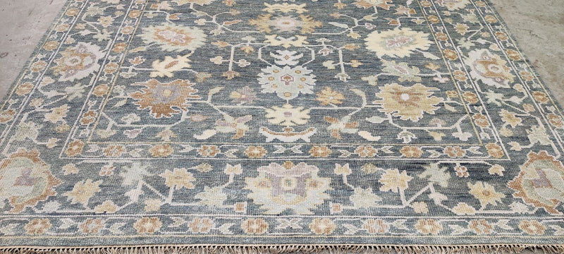 Tina Chow 9x12 Grey Hand-Knotted Oushak Rug | Banana Manor Rug Company