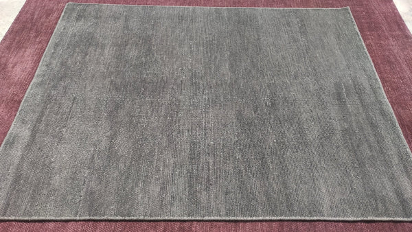 Tina the Misdemeanor 5.6x7.3 Light Grey Handwoven Low Pile Durrie Rug | Banana Manor Rug Company