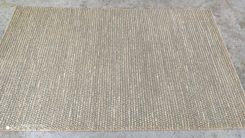 Tom Tuttle from Tacoma 5x8 Handwoven Natural and Grey Striped Jute Rug | Banana Manor Rug Company