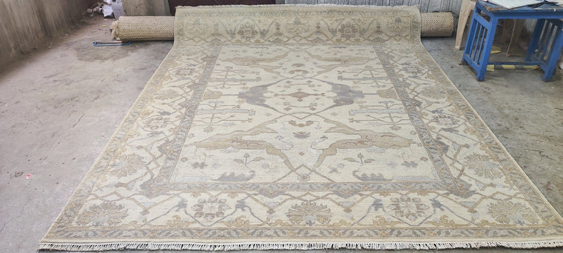 Traci Connell Beige Hand-Knotted Oushak Rug 8x10 | Banana Manor Rug Company