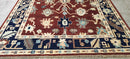 Twinkle Khanna Red and Blue Hand-Knotted Oushak Rug 8x10 | Banana Manor Rug Company