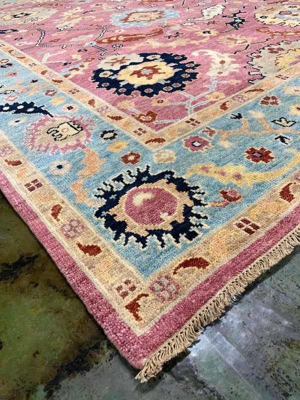 Tya 8x9.9 Hand-Knotted Oushak | Banana Manor Rug Company