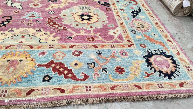 Tya 8x9.9 Hand-Knotted Oushak | Banana Manor Rug Company