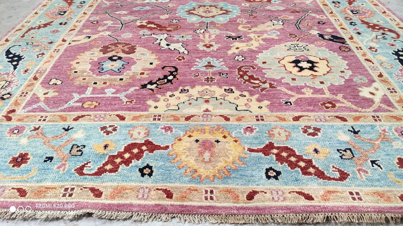 Tya 8x9.9 Hand-Knotted Oushak | Banana Manor Rug Company