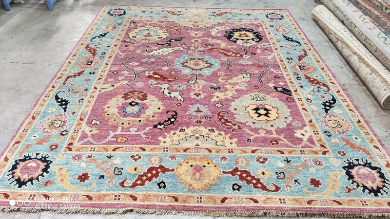 Tya 8x9.9 Hand-Knotted Oushak | Banana Manor Rug Company