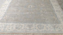 Valentina 8x10 Light Grey and Ivory Green Hand-Knotted Oushak Rug | Banana Manor Rug Company