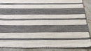 Vanessa 8x11.3 White and Black Striped Handwoven Durrie Rug | Banana Manor Rug Company
