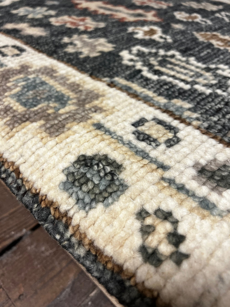 Vanessa Vaughn 2.6x10 Hand-Knotted Ivory and Grey Oushak Runner | Banana Manor Rug Factory Outlet