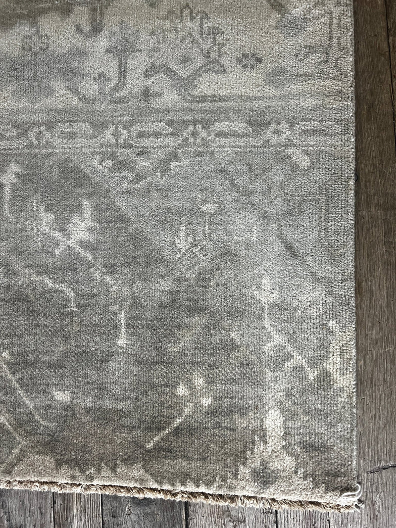 "Veerle" Silver Hand-Knotted Oushak Sample 8x10 | Banana Manor Rug Company