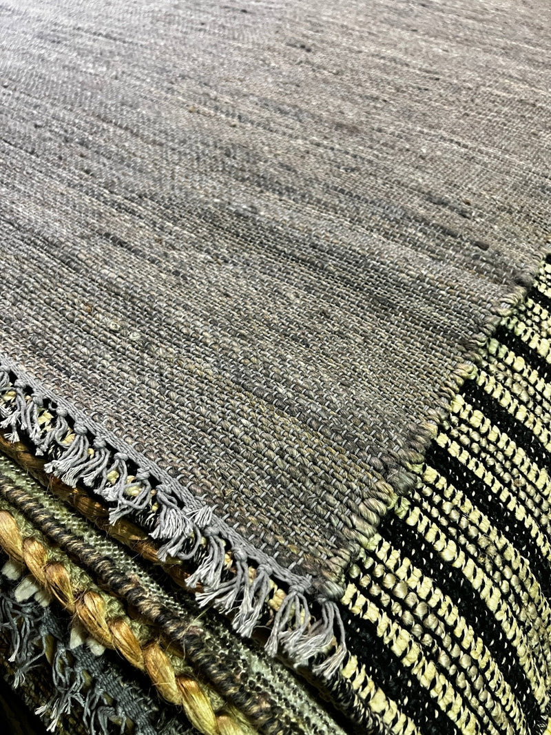 Velma Dinkly 4x6 Grey Handwoven Jute Durrie Rug | Banana Manor Rug Factory Outlet