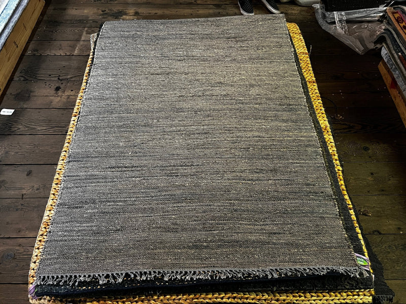 Velma Dinkly 4x6 Grey Handwoven Jute Durrie Rug | Banana Manor Rug Company