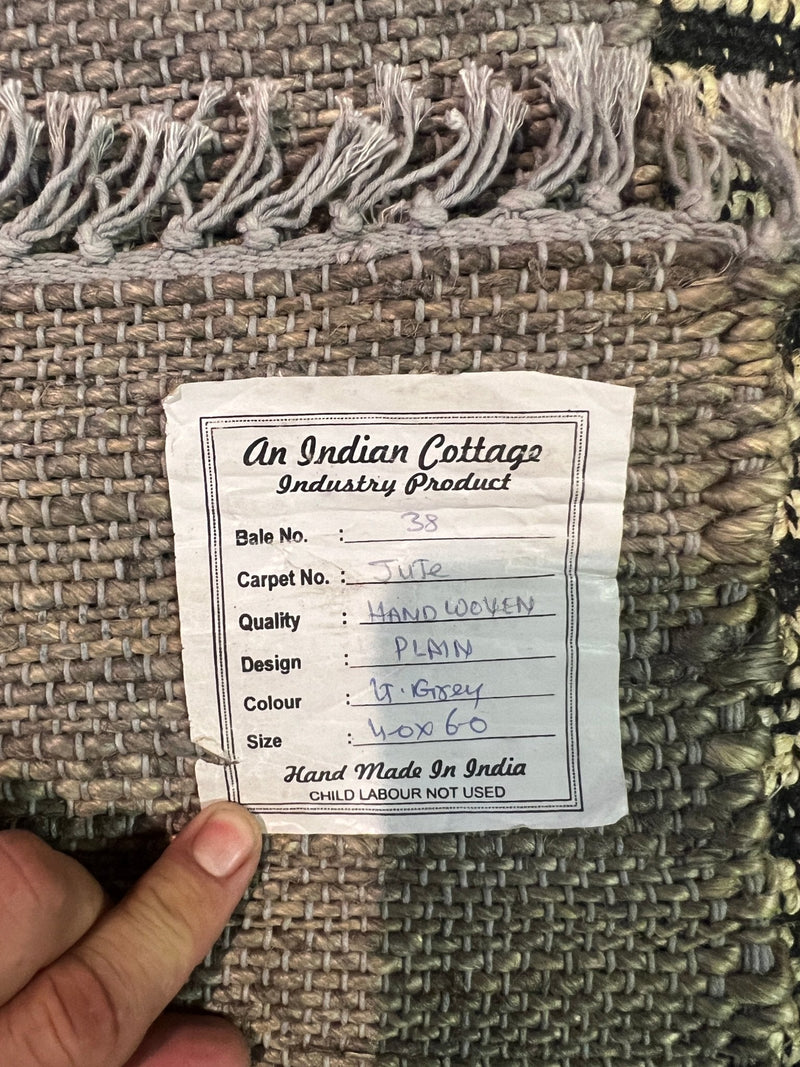 Velma Dinkly 4x6 Grey Handwoven Jute Durrie Rug | Banana Manor Rug Factory Outlet