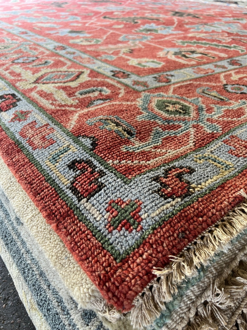 Veronica 9x12 Hand-Knotted Rust Kashan Rug | Banana Manor Rug Company