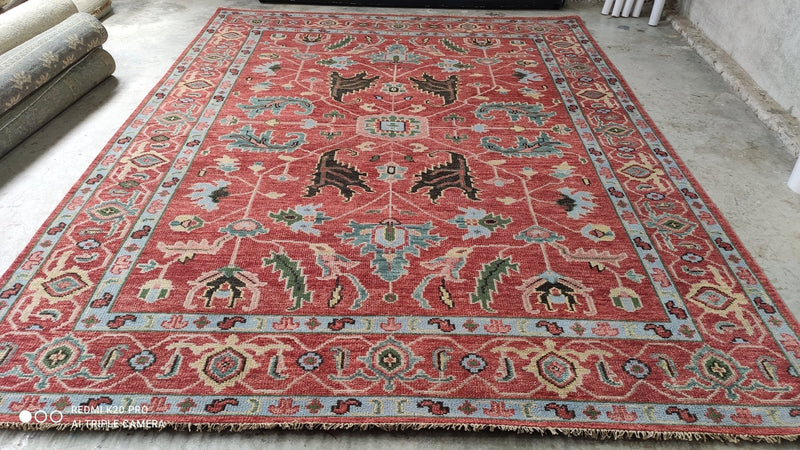 Veronica 9x12 Hand-Knotted Rust Kashan Rug | Banana Manor Rug Company