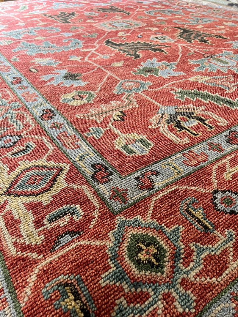 Veronica 9x12 Hand-Knotted Rust Kashan Rug | Banana Manor Rug Company