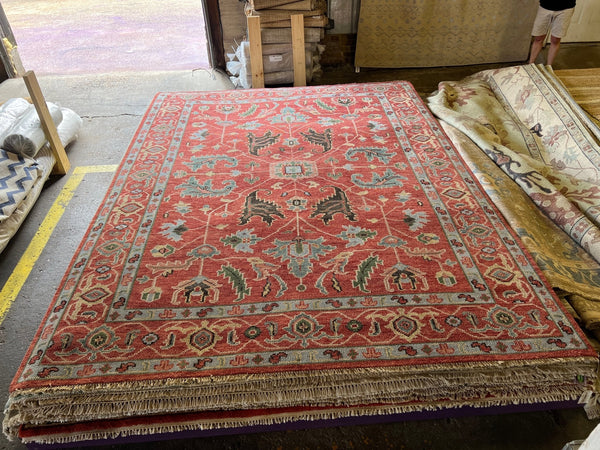 Veronica 9x12 Hand-Knotted Rust Kashan Rug | Banana Manor Rug Company