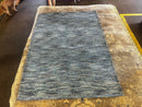 Veruca 5.3x7.6 Blue Chevron Sari Silk Rug | Banana Manor Rug Factory Outlet
