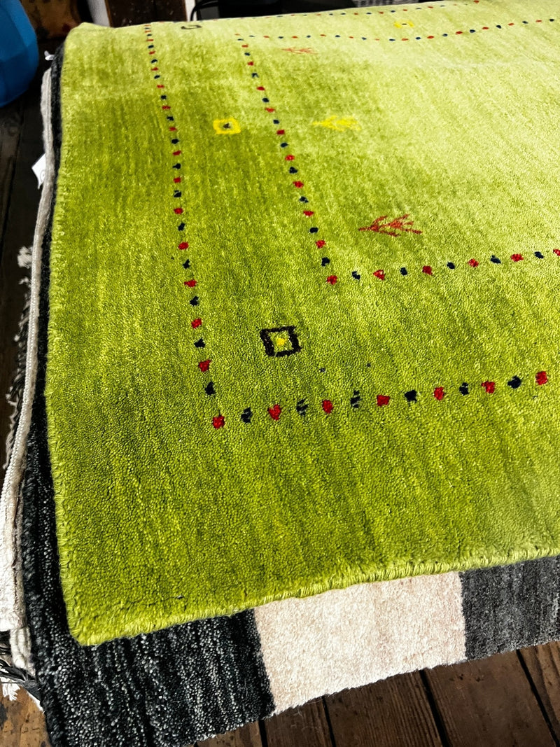 Veruca Salt Handwoven Green Gabbeh Runner (Multiple Sizes) | Banana Manor Rug Factory Outlet