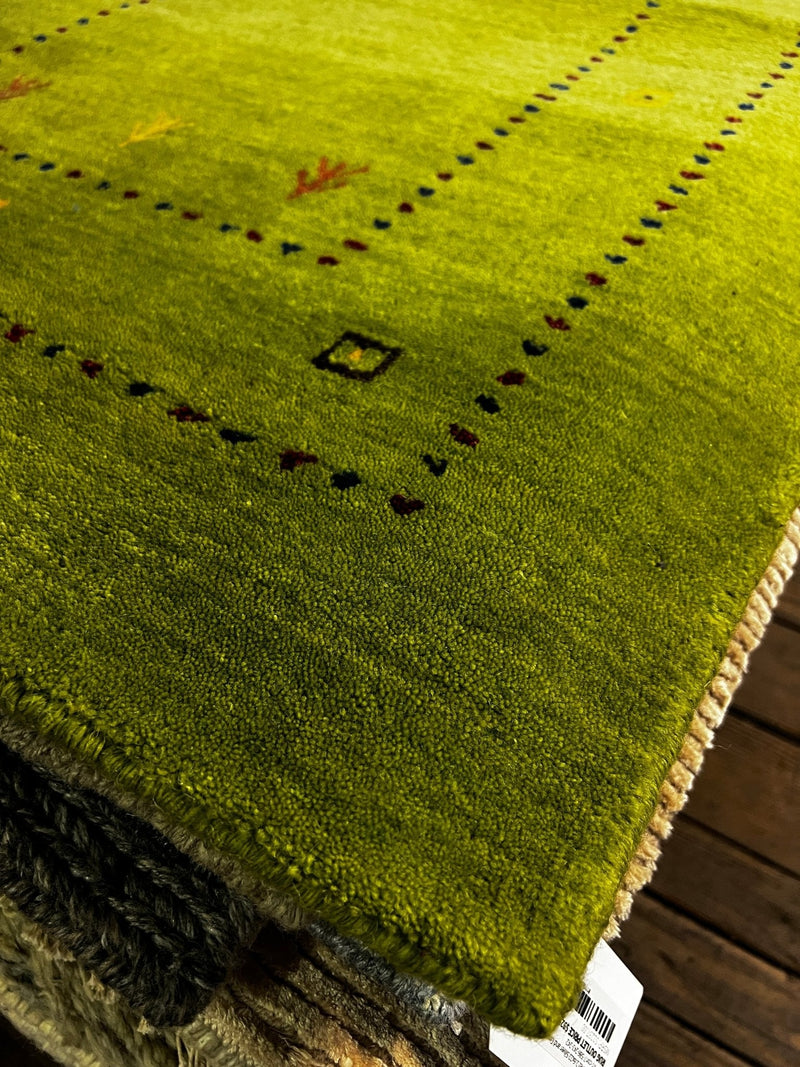 Veruca Salt (Multiple Sizes) Handwoven Green Gabbeh Rug | Banana Manor Rug Company