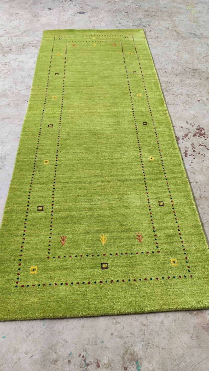 Veruca Salt (Multiple Sizes) Handwoven Green Gabbeh Rug | Banana Manor Rug Company